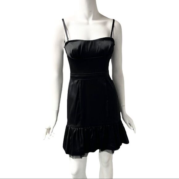 BCBG Black Removable Straps Tulle Mini Dress - Picture 3 of 10